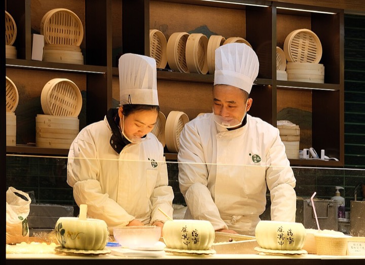 Dim sum chefs at work in Yu Garden